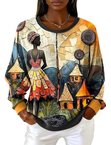 Women's Black Floral Tree Print Sweatshirt