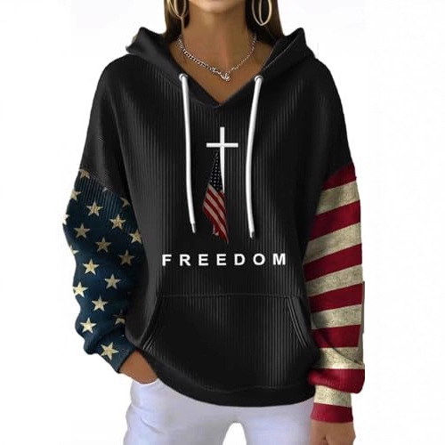 Women's American Letter Print Hoodie