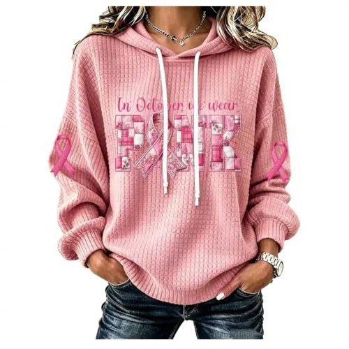 Pink Ribbon Bow Print Women's Sweatshirt