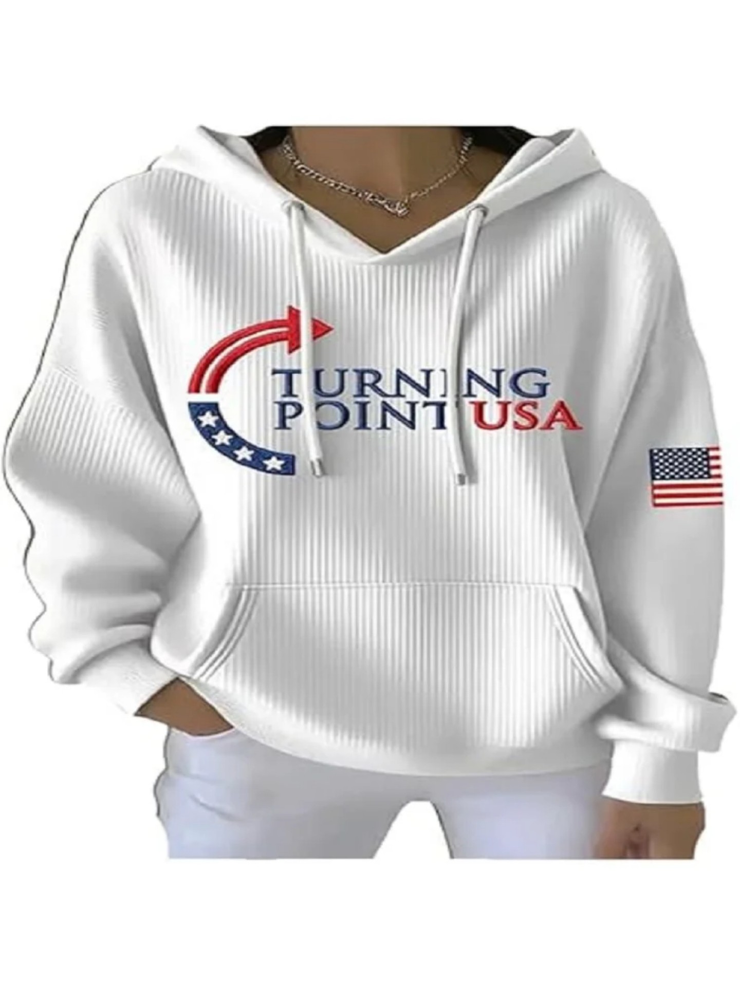 Women's American Flag Arrow Print Hooded Sweatshirt