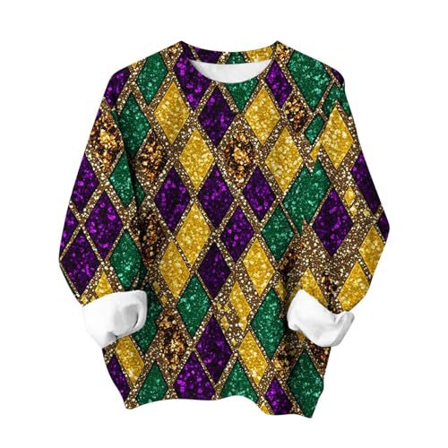 Women's St. Patrick's Day Mask Print Crewneck Sweatshirt