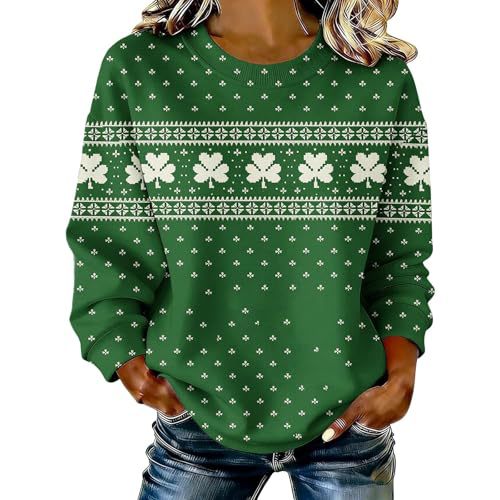 Women's Clover Print Casual Hoodie