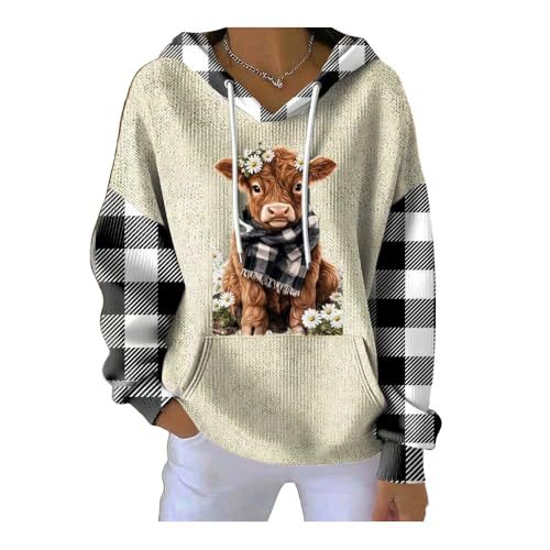Women's Bull Head Animal Print Casual Hoodie