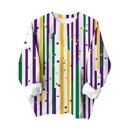 Women's St. Patrick's Day Mask Print Crewneck Sweatshirt