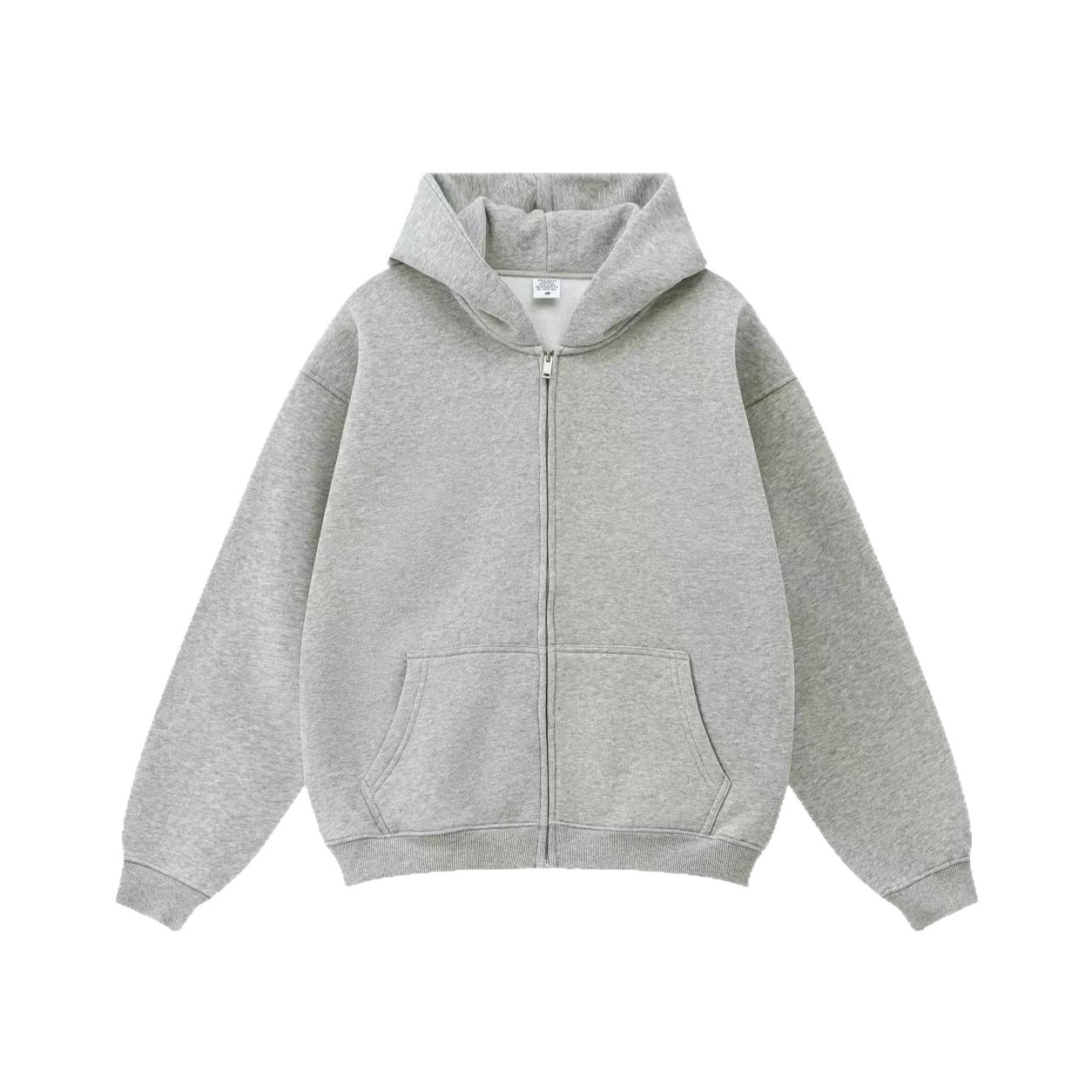 Women's Solid Color Hooded Zip-Up Sweatshirt Jacket
