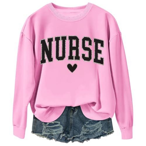 Nurse Heart Print Women's Crewneck Sweatshirt
