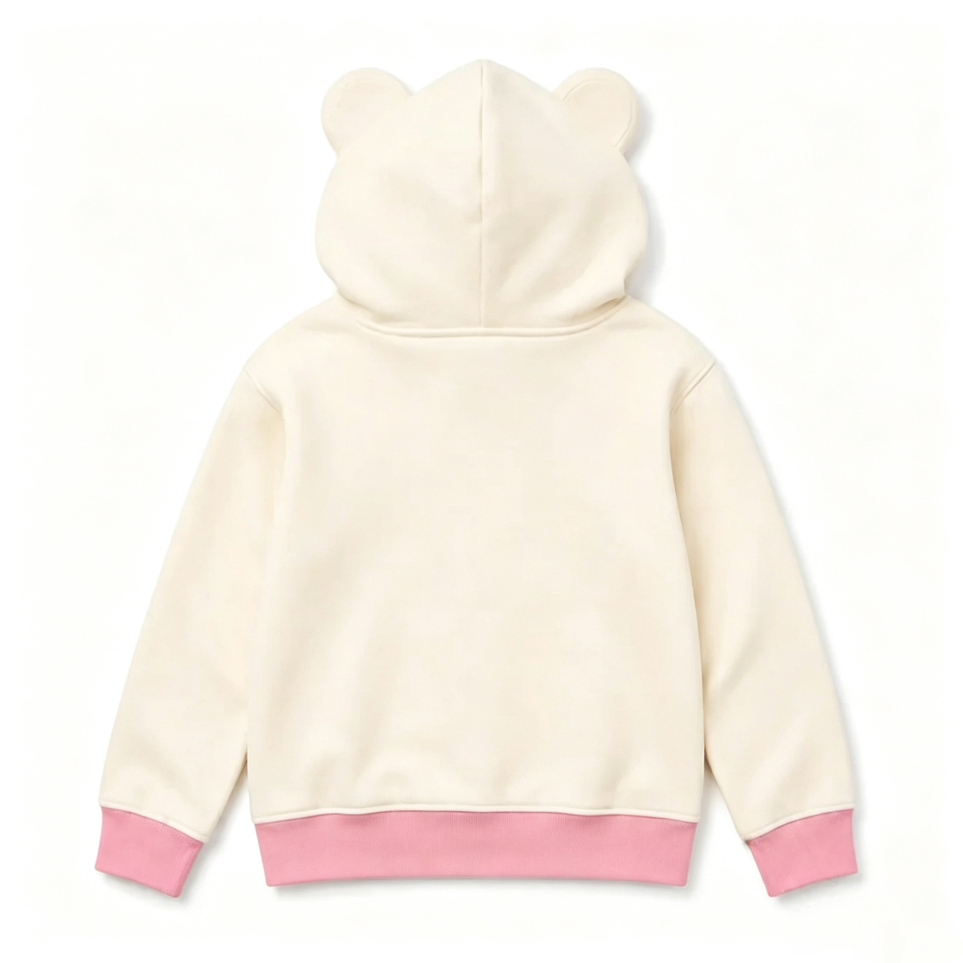 Cute Bear Letter Zip-Up Hoodie Women's