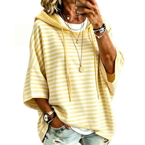 Women's Striped Print Casual Hoodie