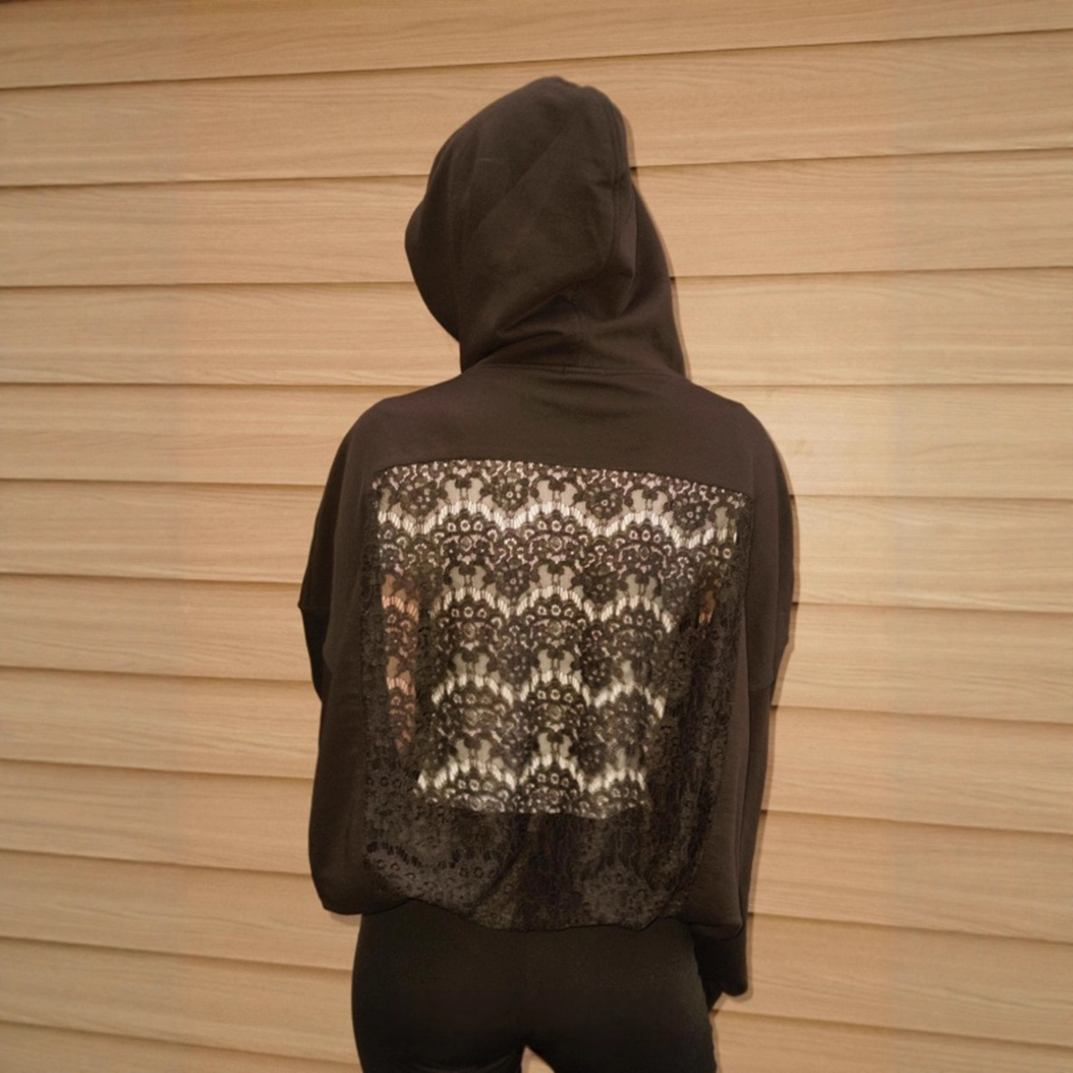 Women's Hooded Long Sleeve Open Back Cutout Sweatshirt