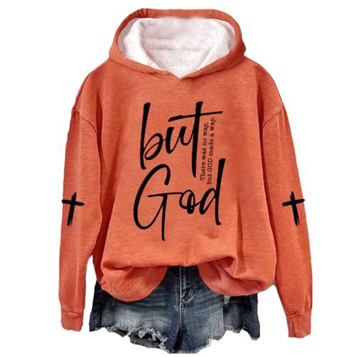 Women's Letter Cross Print Casual Hoodie