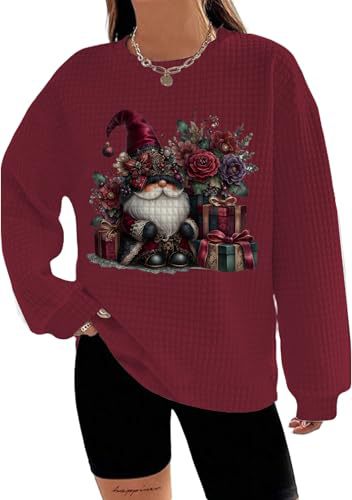 Women's Snowman Reindeer Heart Letter Print Crewneck Sweatshirt