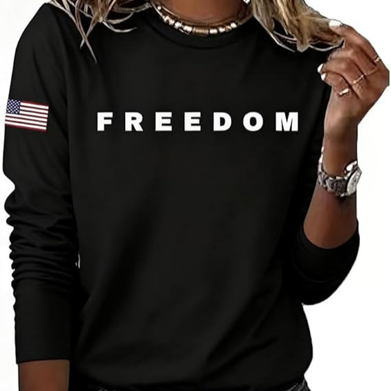 Women's Freedom American Print Crewneck Sweatshirt