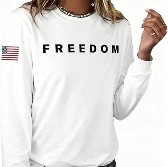 Women's Freedom American Print Crewneck Sweatshirt