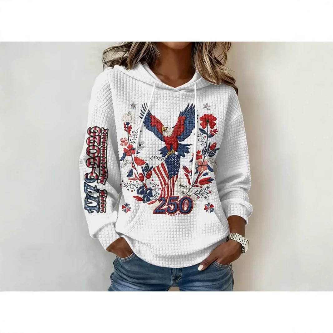 Women's American Independence Day Anniversary Print Sweatshirt