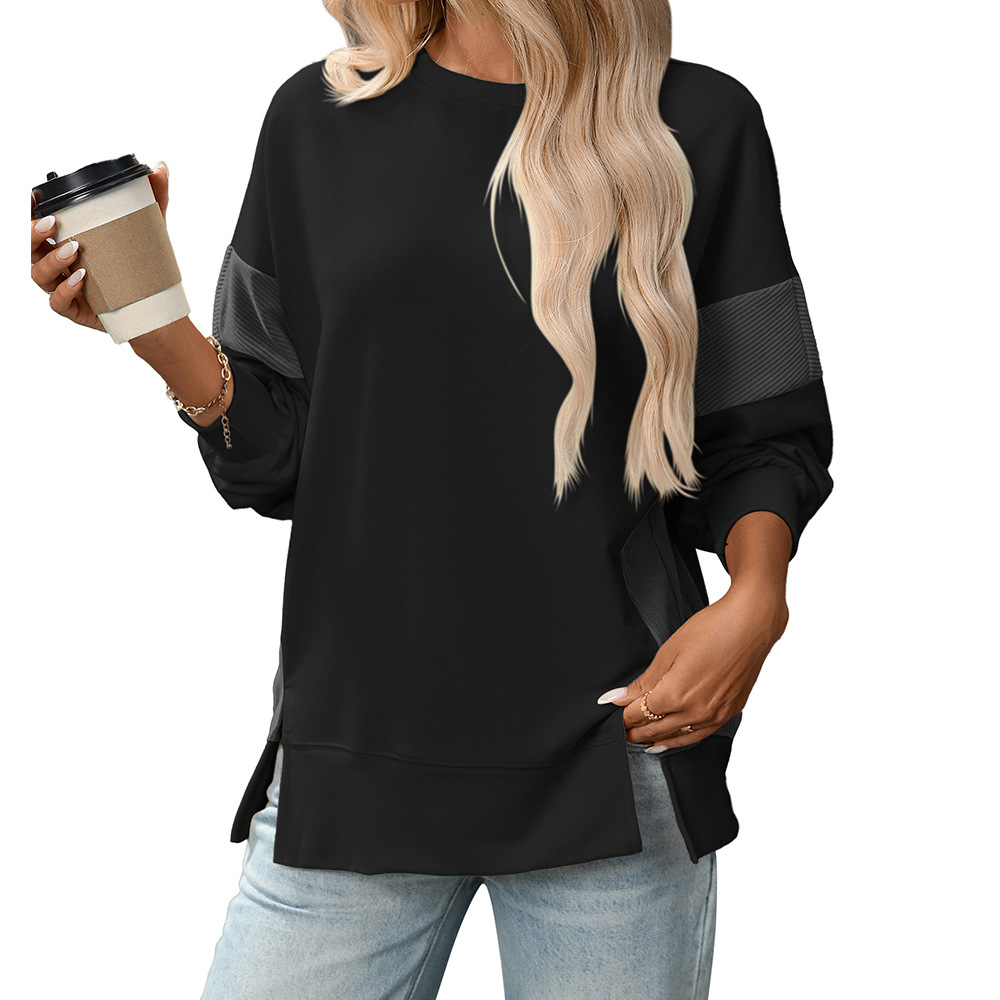 Women's Colorblock Crewneck Loose Casual Sweatshirt