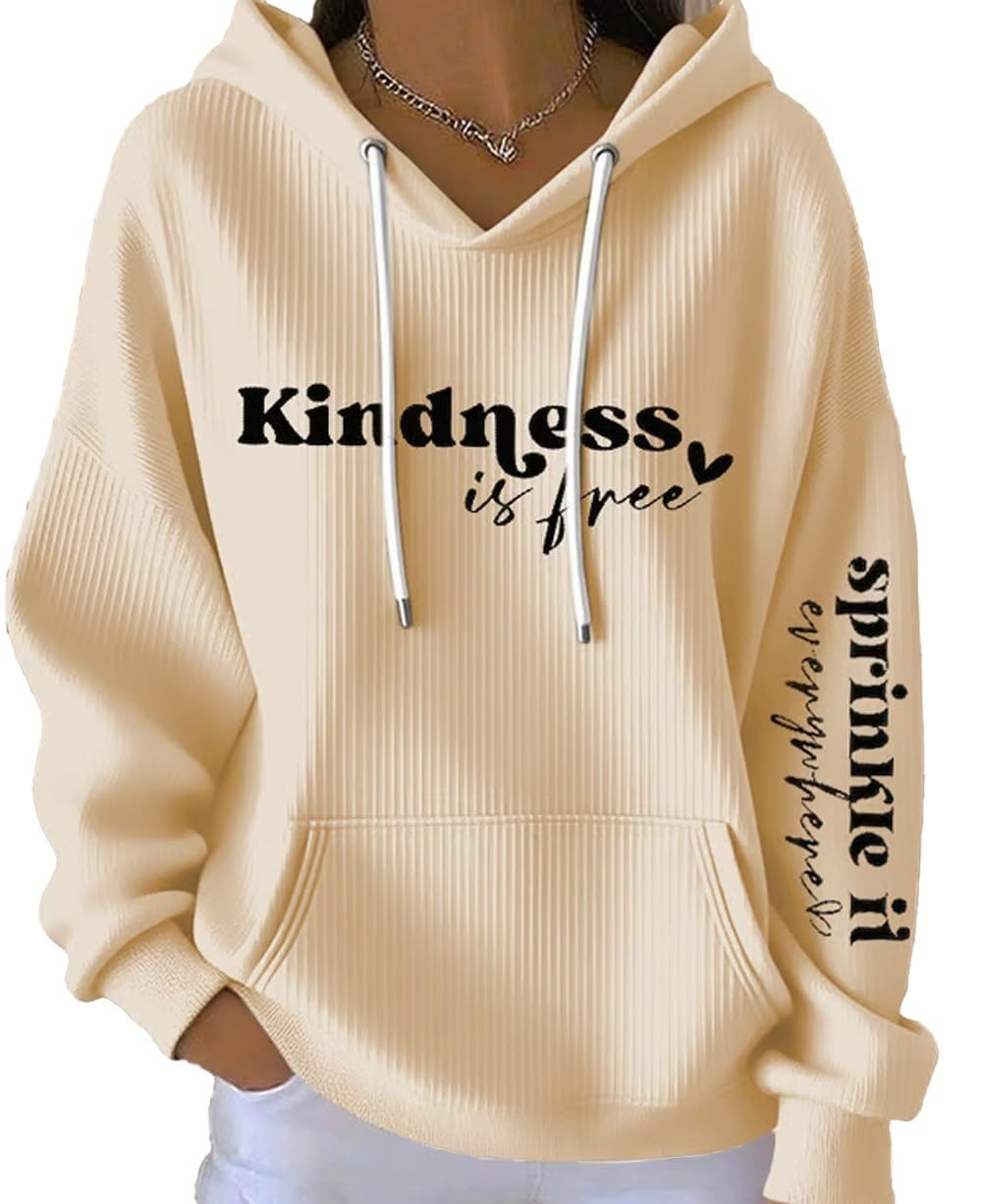 Kindness Heart Print Women's Casual Hoodie