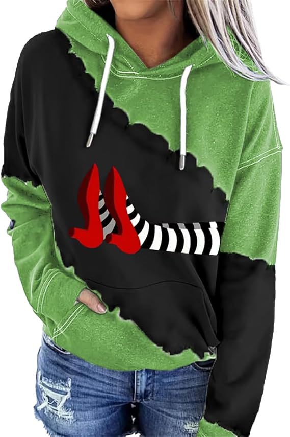 Women's Red High Heel Print Hoodie
