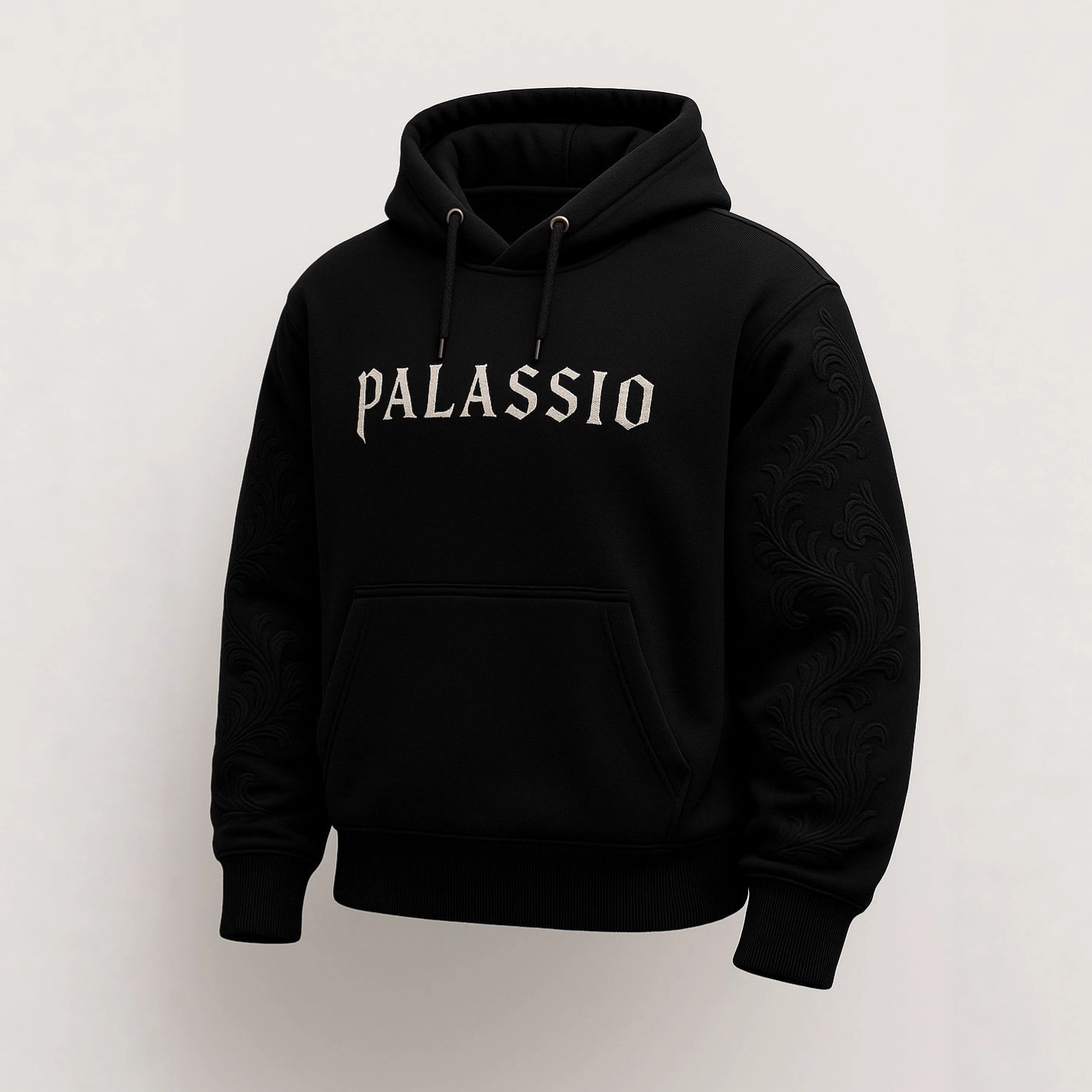 Embroidered Letter Long-Sleeve Hooded Sweatshirt Unisex