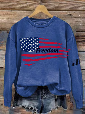 Women's American-Style Freedom Graphic Crewneck Sweatshirt
