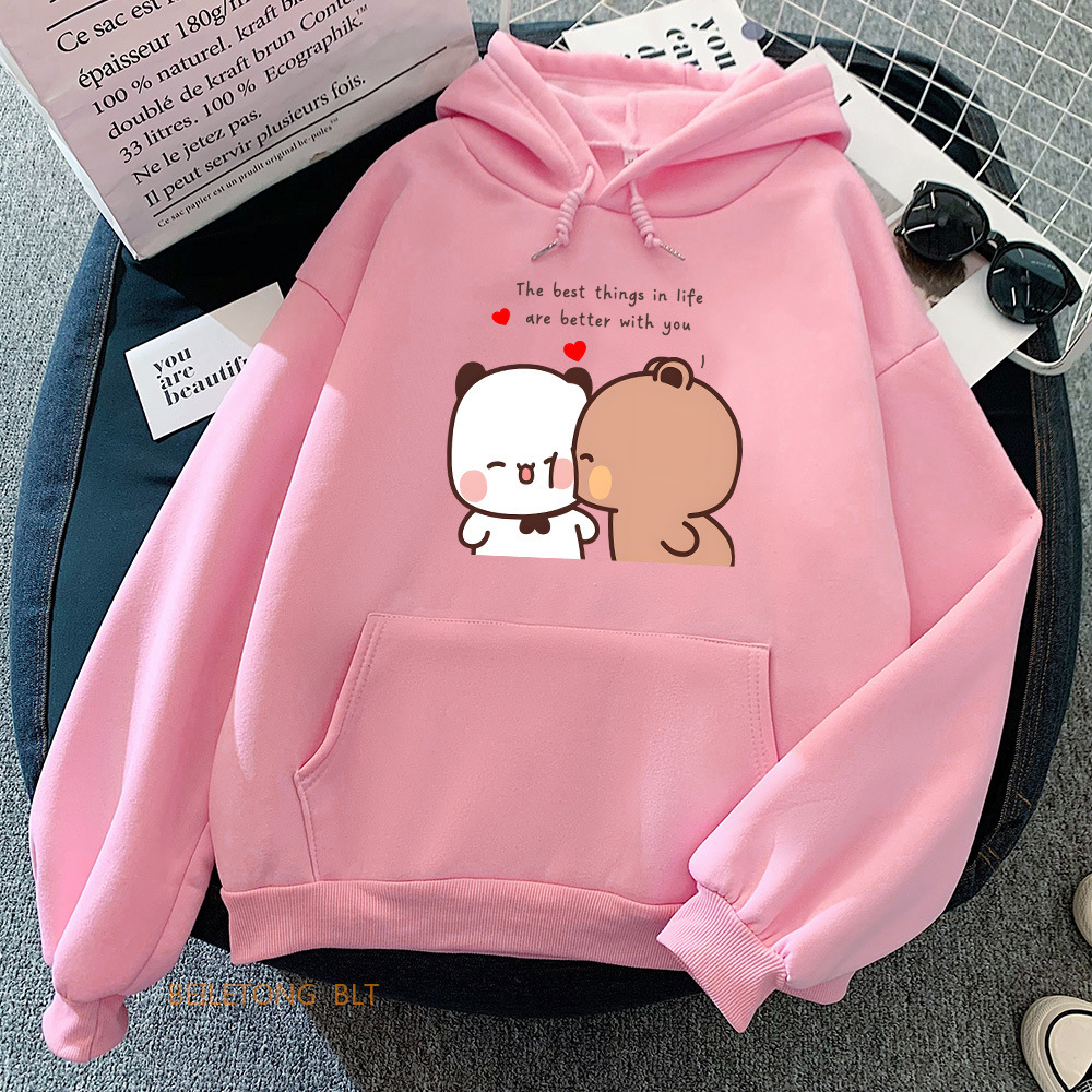 Women's Panda Heart Print Hoodie