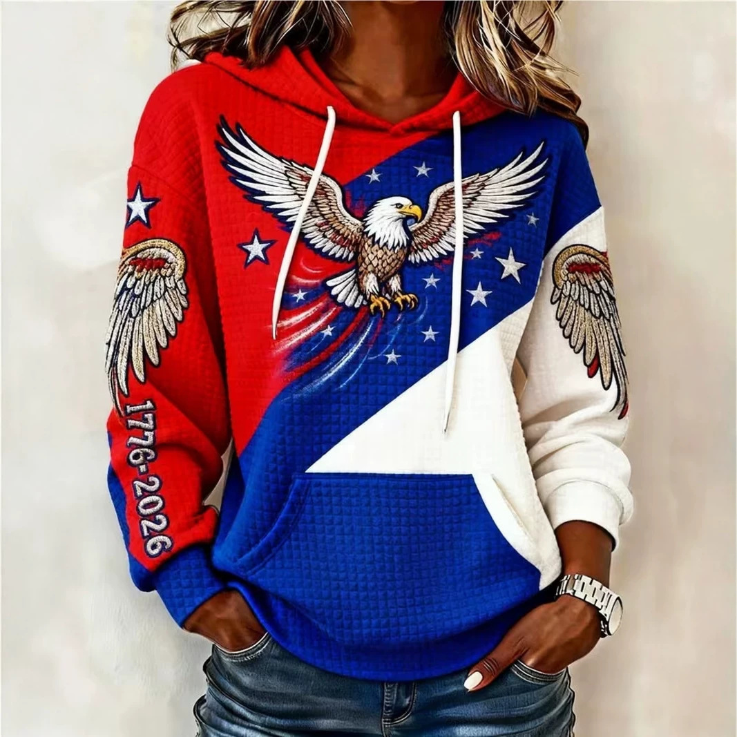 Women's American Independence Day Anniversary Print Sweatshirt