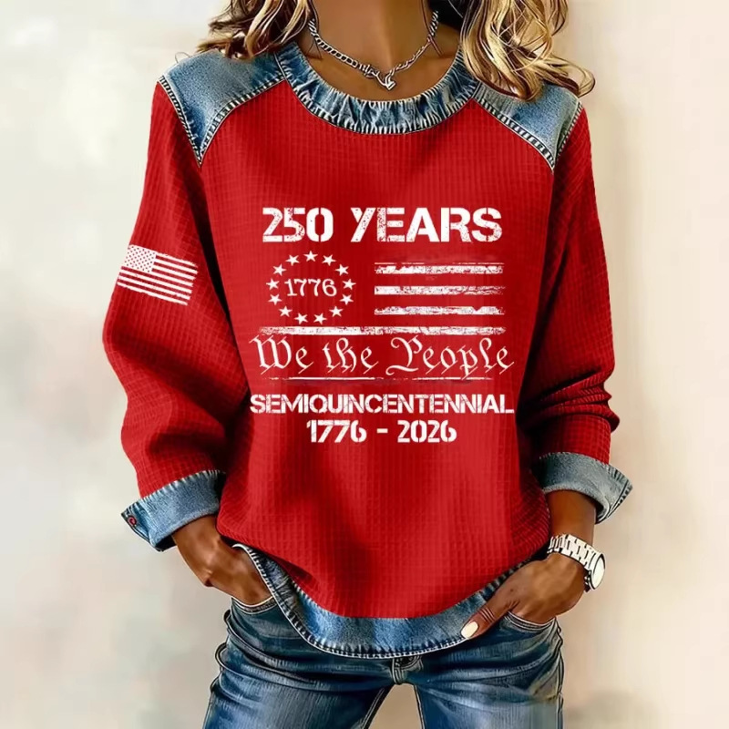 Women's Letter Print Crewneck Sweatshirt Casual Pullover