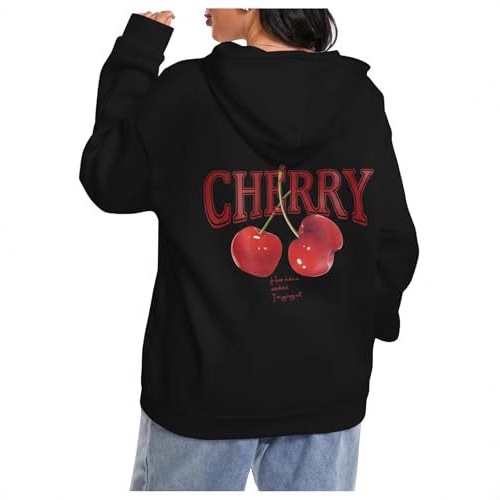 Women's Cherry Pool Letter Print Hoodie