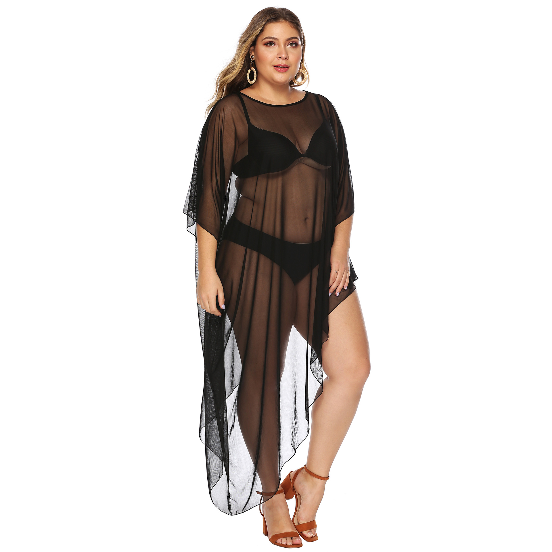 Women's Sheer Mesh Bikini Cover-Up Beach Dress