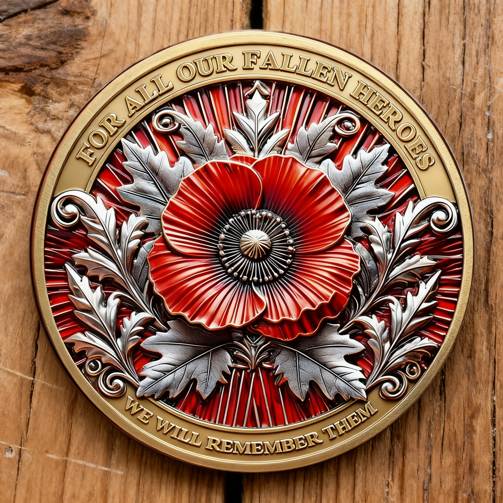 Poppy Remembrance Military Challenge Coin | Honor Fallen Heroes, Uphold “Lest We Forget” Legacy-Comfort & Reliable
