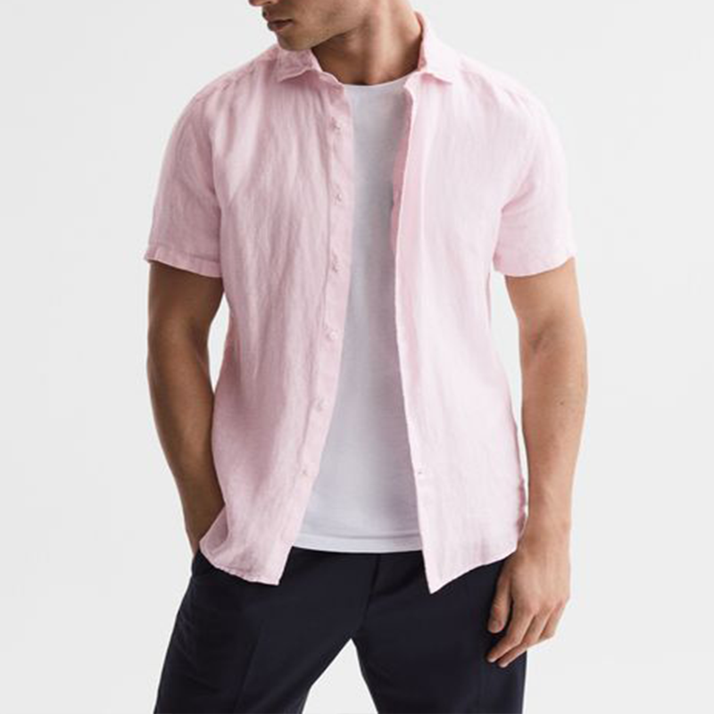 Men's  Cotton Linen Casual Short Sleeve Shirt-Comfort & Reliable