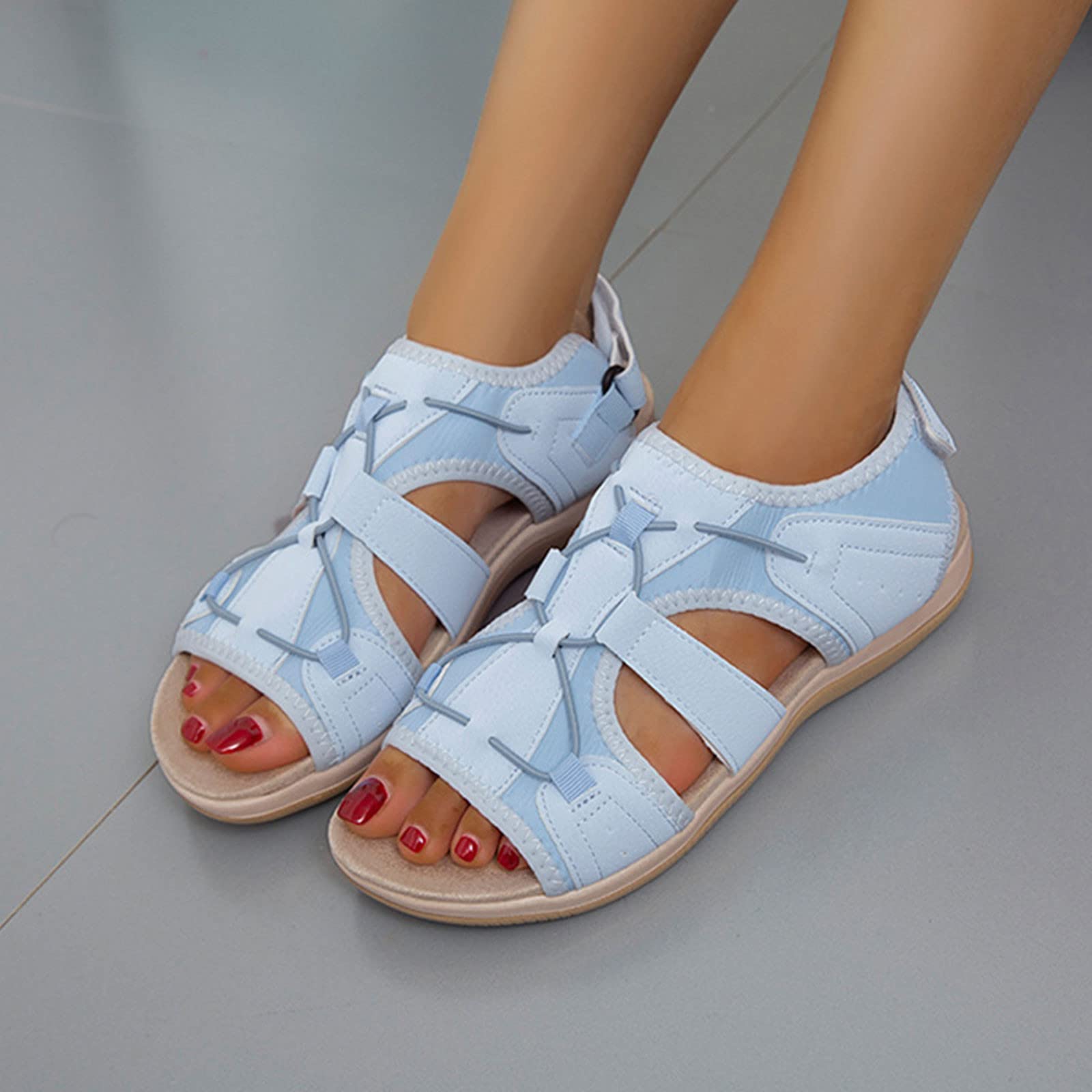 Women's Soft Stretchable Open Toe Velcro Sandals-Comfort & Reliable