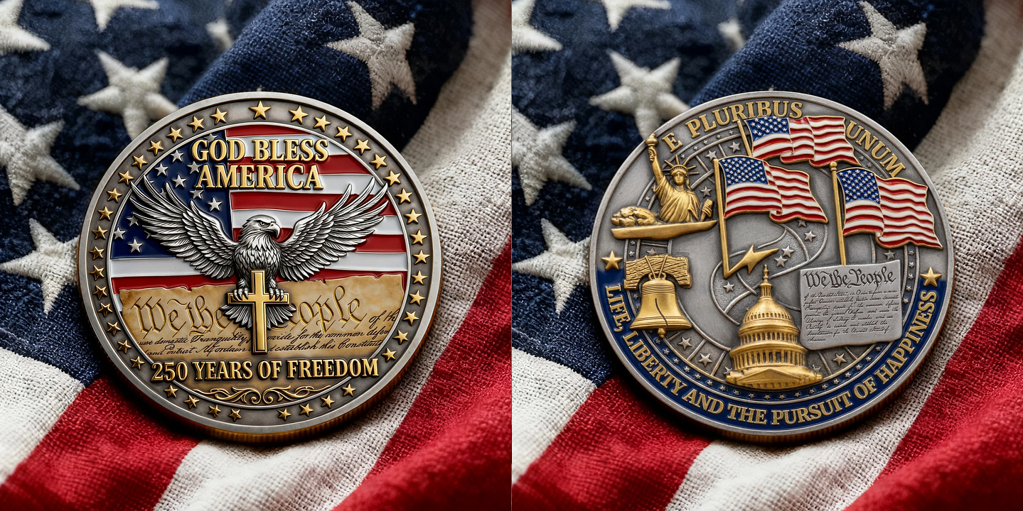 🏆Flash Sale 60% OFF - 🇺🇸 250th Anniversary Commemorative Coin – “God Bless America”-Comfort & Reliable