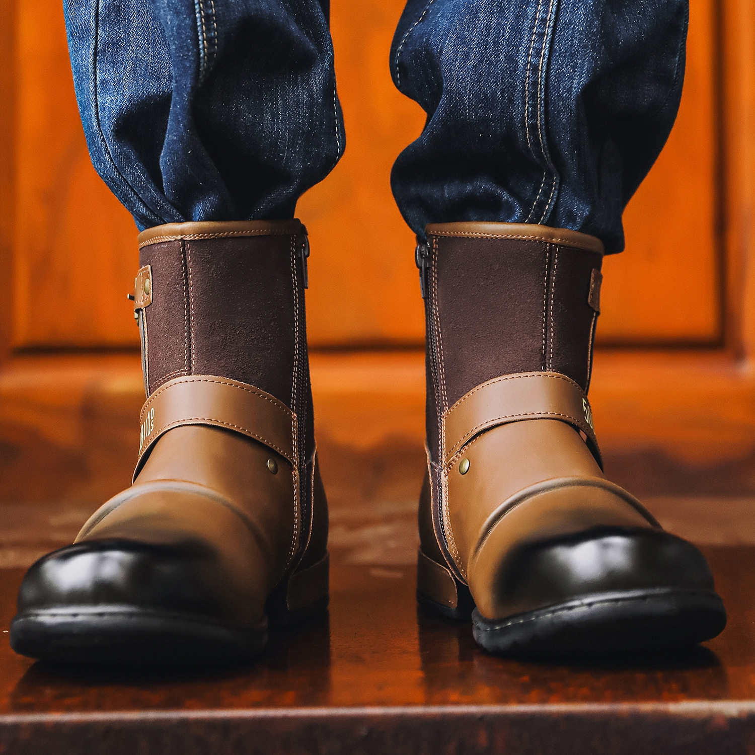 Men's Vintage Western Cowboy Martin Boots-Comfort & Reliable