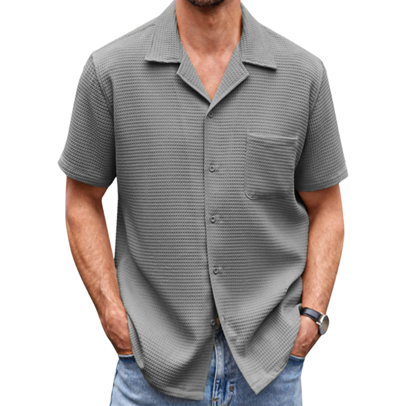 Men's Cotton Linen Casual Button Down Short Sleeve Shirt-Comfort & Reliable