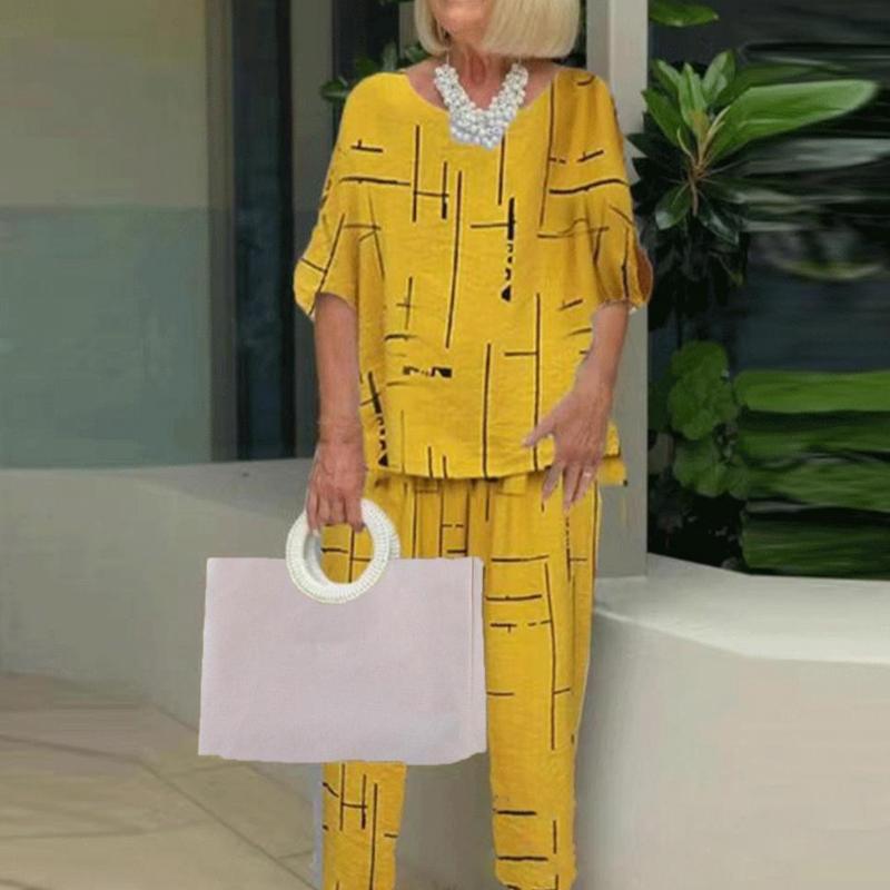 Round Neck Half Sleeve T-Shirt Casual Pants Women's Suits-Comfort & Reliable