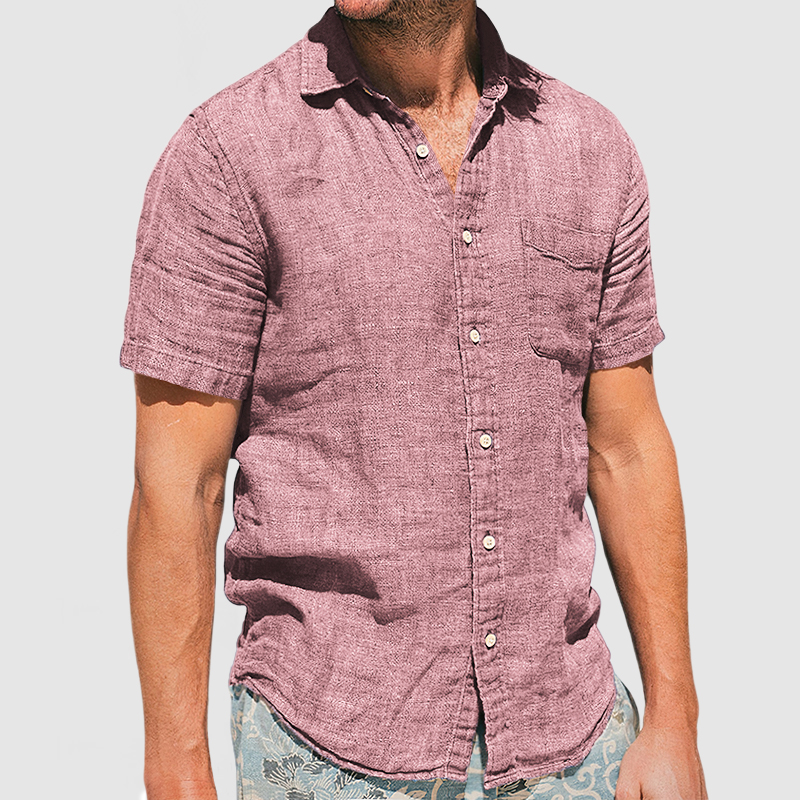 Gentleman's Vacation Soft Two-tone Cotton Linen Shirt-Comfort & Reliable