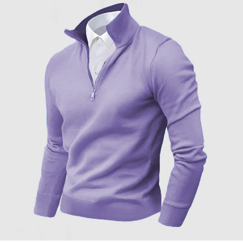 Gentleman's Business Three-Quarter Zip Sweater-Comfort & Reliable