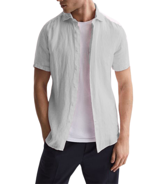 Men's  Cotton Linen Casual Short Sleeve Shirt-Comfort & Reliable