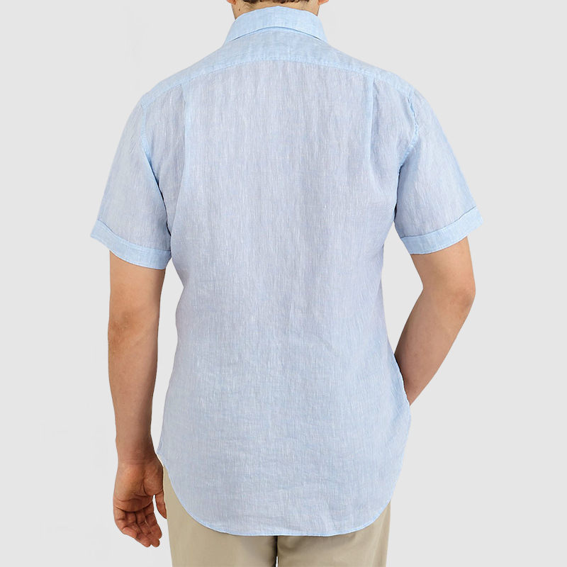 Gentleman's Daily Cotton Linen Short Sleeve Shirt-Comfort & Reliable