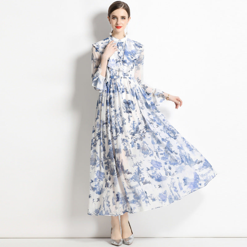 Gabby Elegant Ink Print Dress