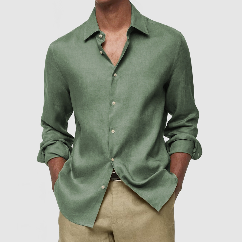 Gentleman's Casual Luxury Touch Cotton Linen Shirt-Comfort & Reliable