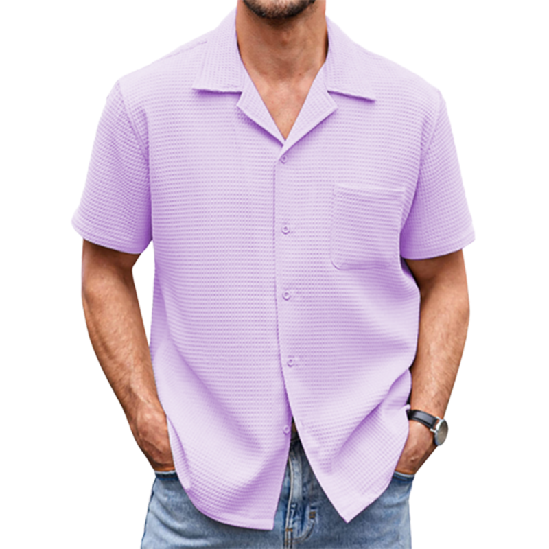 Men's Cotton Linen Casual Button Down Short Sleeve Shirt-Comfort & Reliable