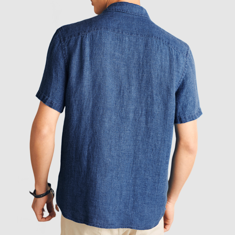 Gentleman's Vacation Soft Two-tone Cotton Linen Shirt-Comfort & Reliable