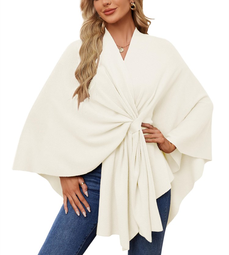 Women's Elegant Shawl Wraps Soft Open Front Poncho Sweater-Comfort & Reliable