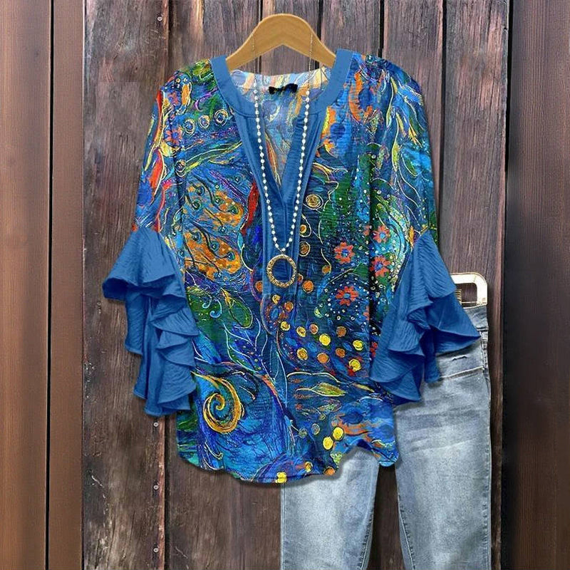 Eden™ Vintage Abstract Print Blouse