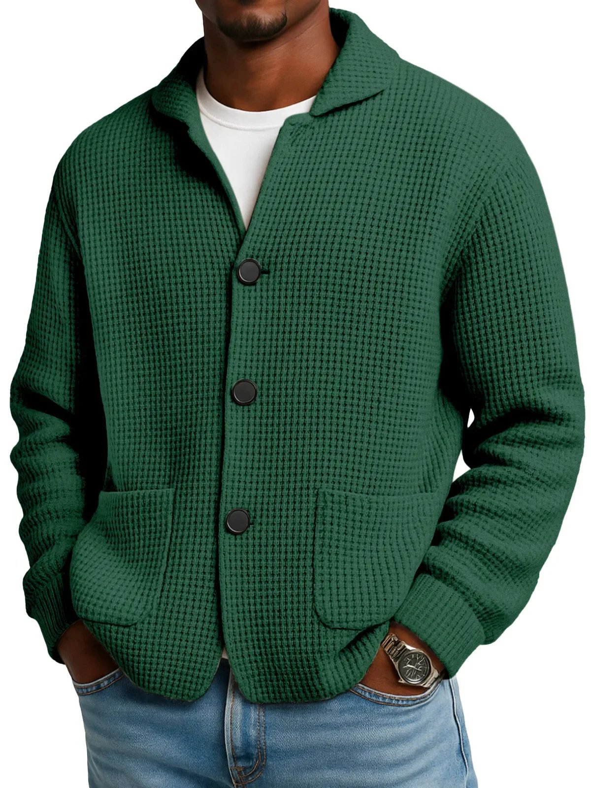 This Stand Collar Knitted Sweater Jacket Is Winning Over Men Across the U.S.-Comfort & Reliable