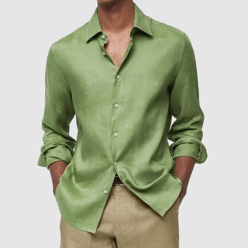 Gentleman's Casual Luxury Touch Cotton Linen Shirt-Comfort & Reliable