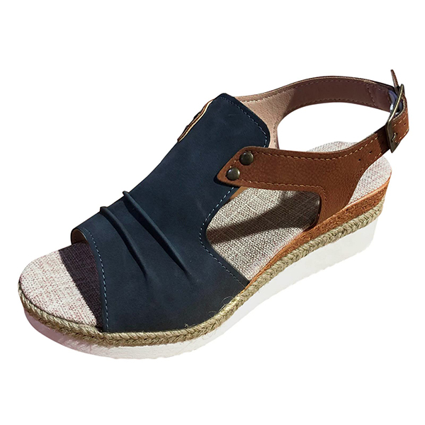 LAST DAY 50% OFF-2025 Womens Open Toe Ankle Strap Platform Orthopedic Wedge Sandals-Comfort & Reliable