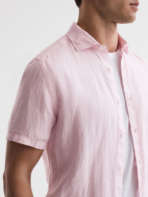 Men's  Cotton Linen Casual Short Sleeve Shirt-Comfort & Reliable