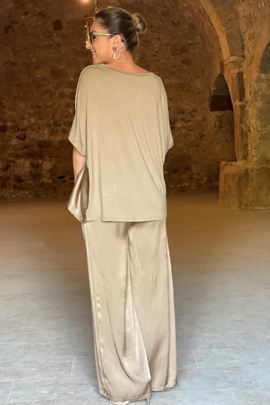 V-neck Satin Two-piece Suit(UK SIZE)-Comfort & Reliable